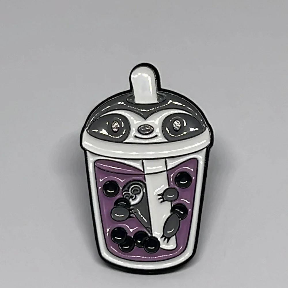 Sloth boba tea‎ brooch lapel pin backpack pin hat pin